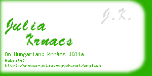 julia krnacs business card