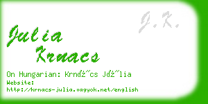 julia krnacs business card